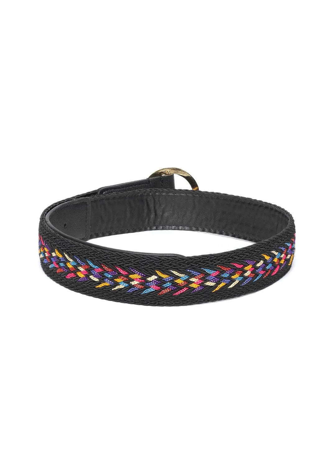 Berrylush Women Multicolour Braided Pattern Synthetic Leather Slim Regular Belt