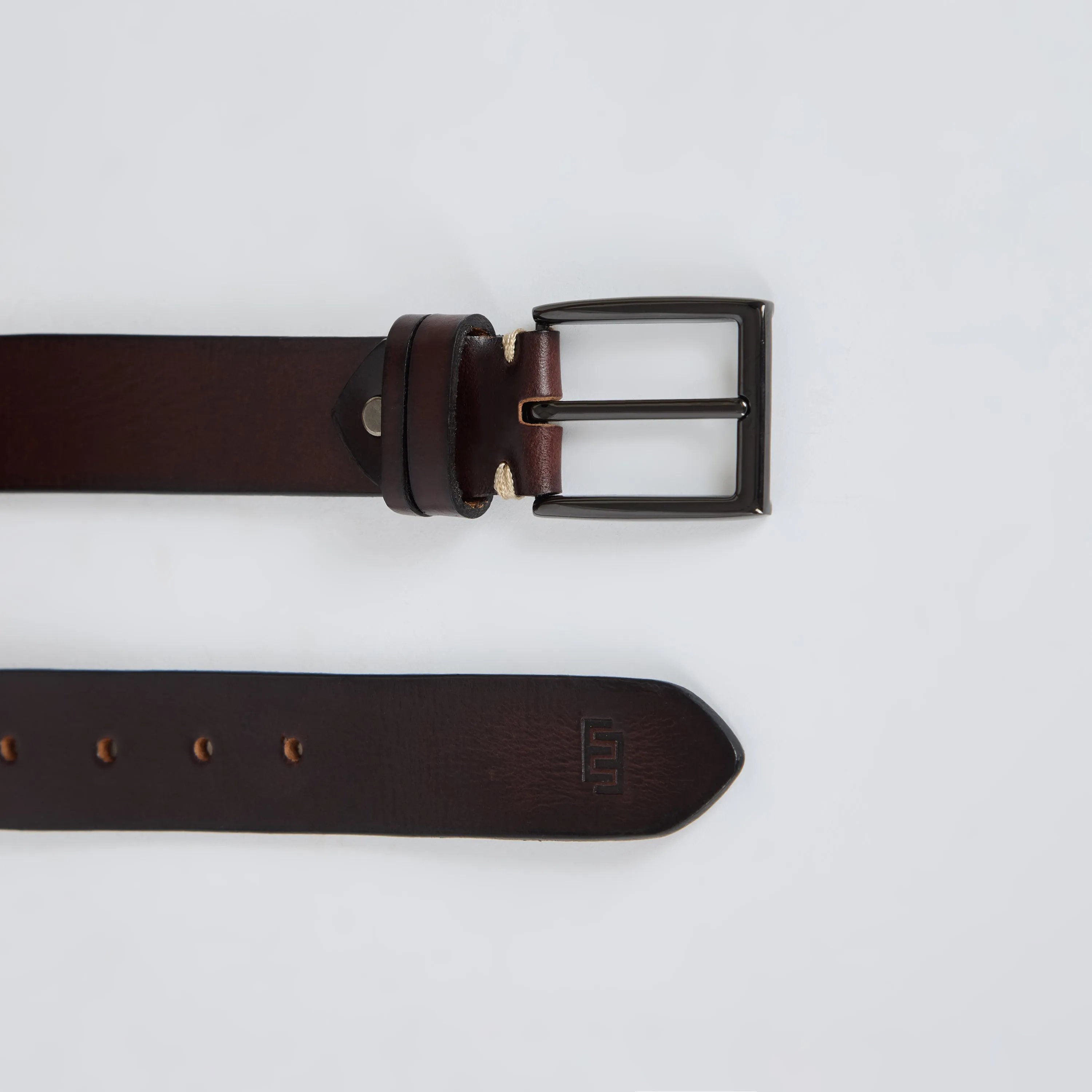 Genuine Leather Belt - Dark Brown