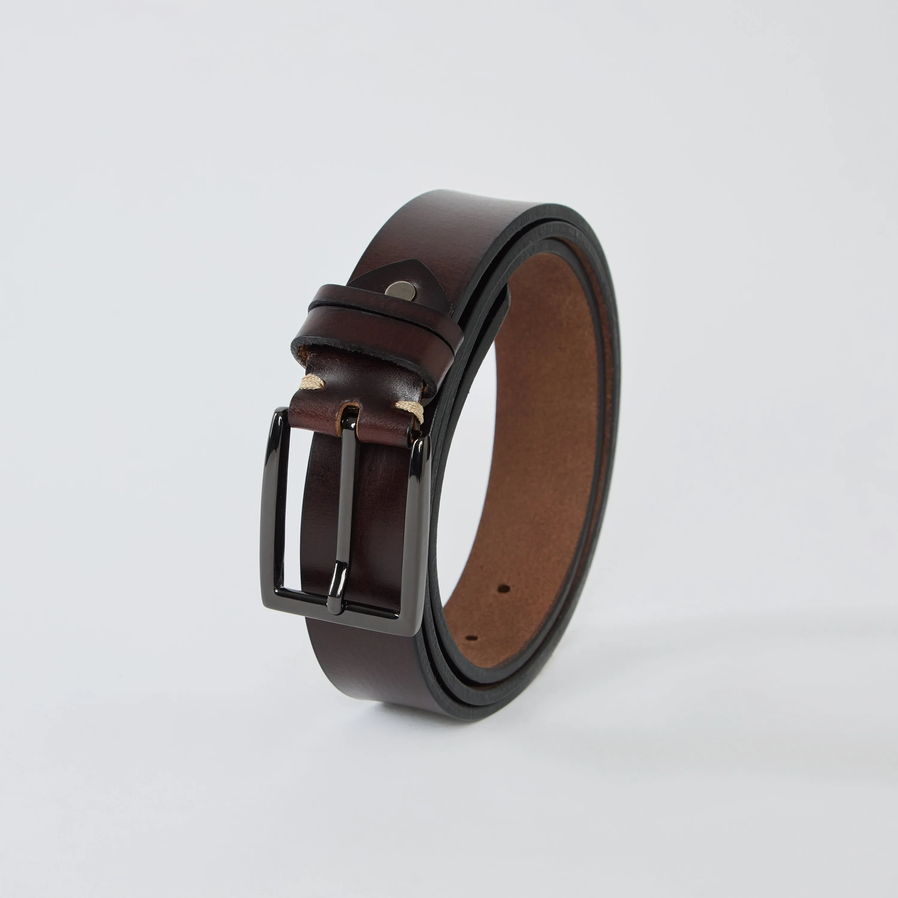 Genuine Leather Belt - Dark Brown