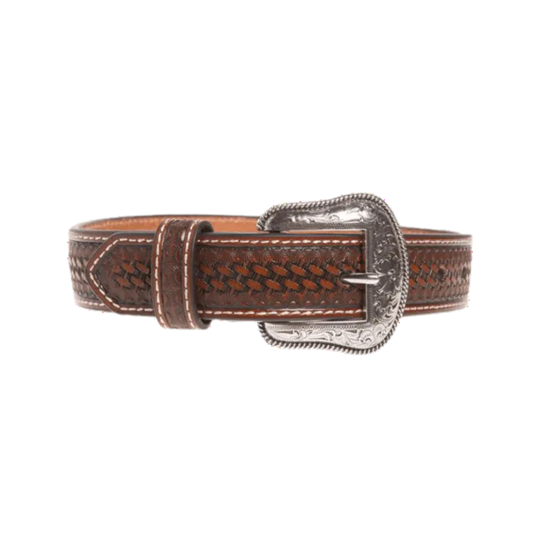 M&F Kid's Basket Weave Belt with Aztec Inlay